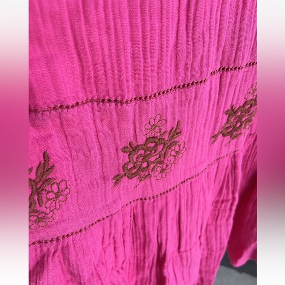 Free People Lovers Lane Pink Cotton Gauze Maxi Dress Size Small - Picture 13 of 16